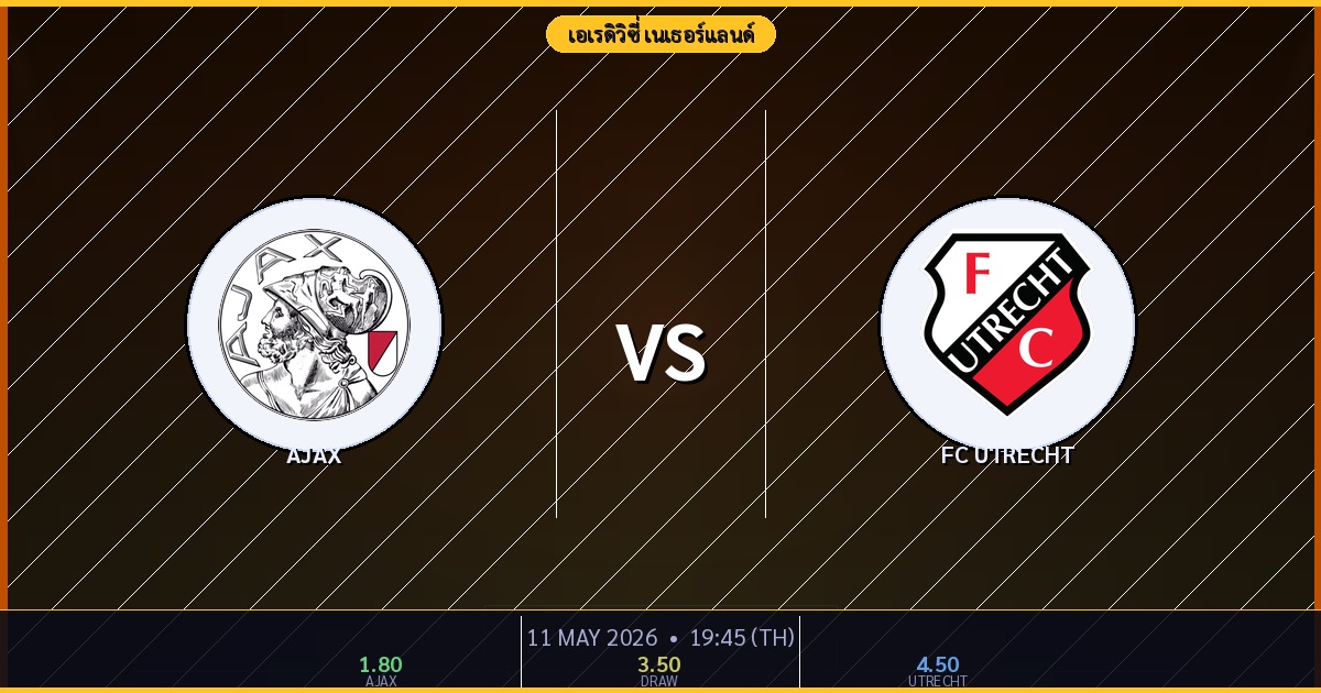 Ajax vs FC Utrecht วิเคราะห์บอล