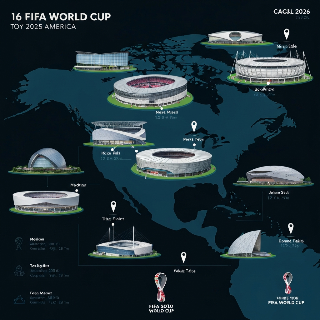 สนามบอลโลก 2026 เมืองเจ้าภาพสหรัฐฯ เม็กซิโก แคนาดา