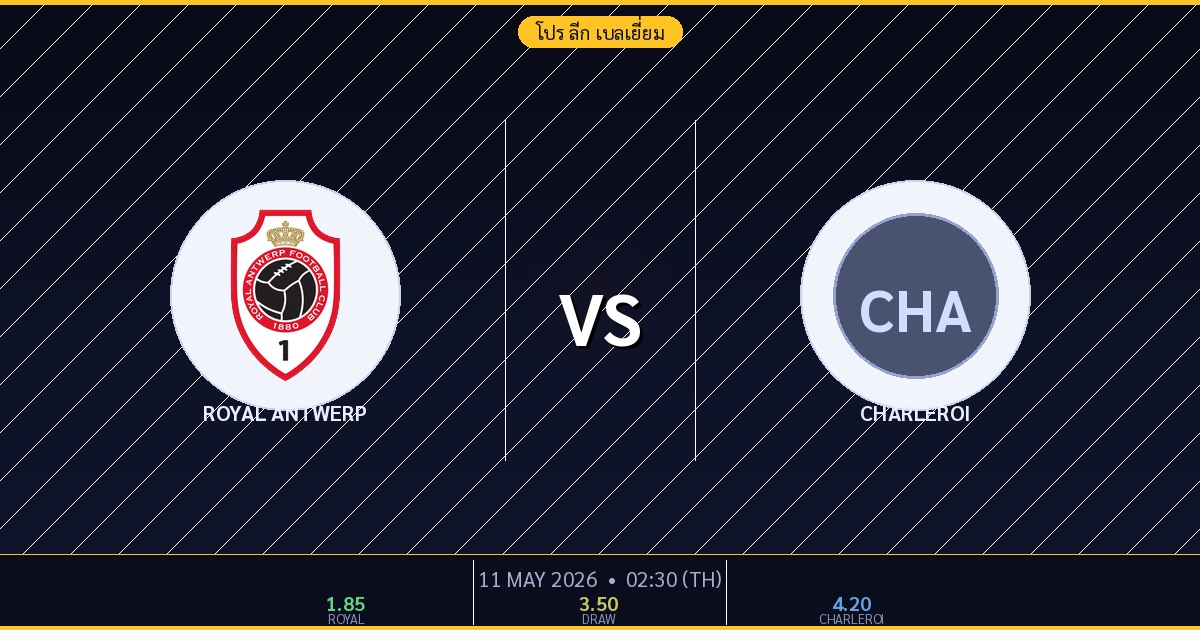 Royal Antwerp vs Charleroi วิเคราะห์บอล