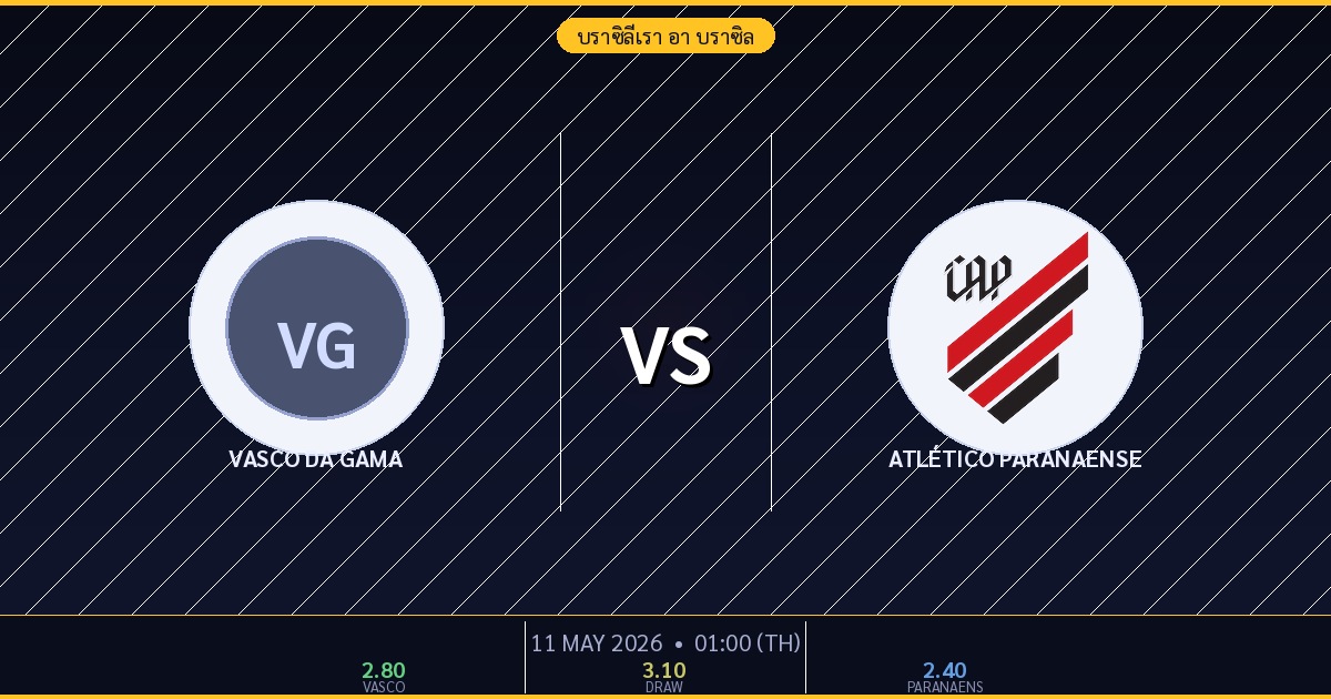 Vasco da Gama vs Atlético Paranaense วิเคราะห์บอล